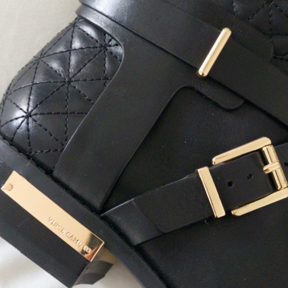 NWOT! Vince Camuto "Patira" Quilted Black Leather Riding Boots! - Picture 12 of 14